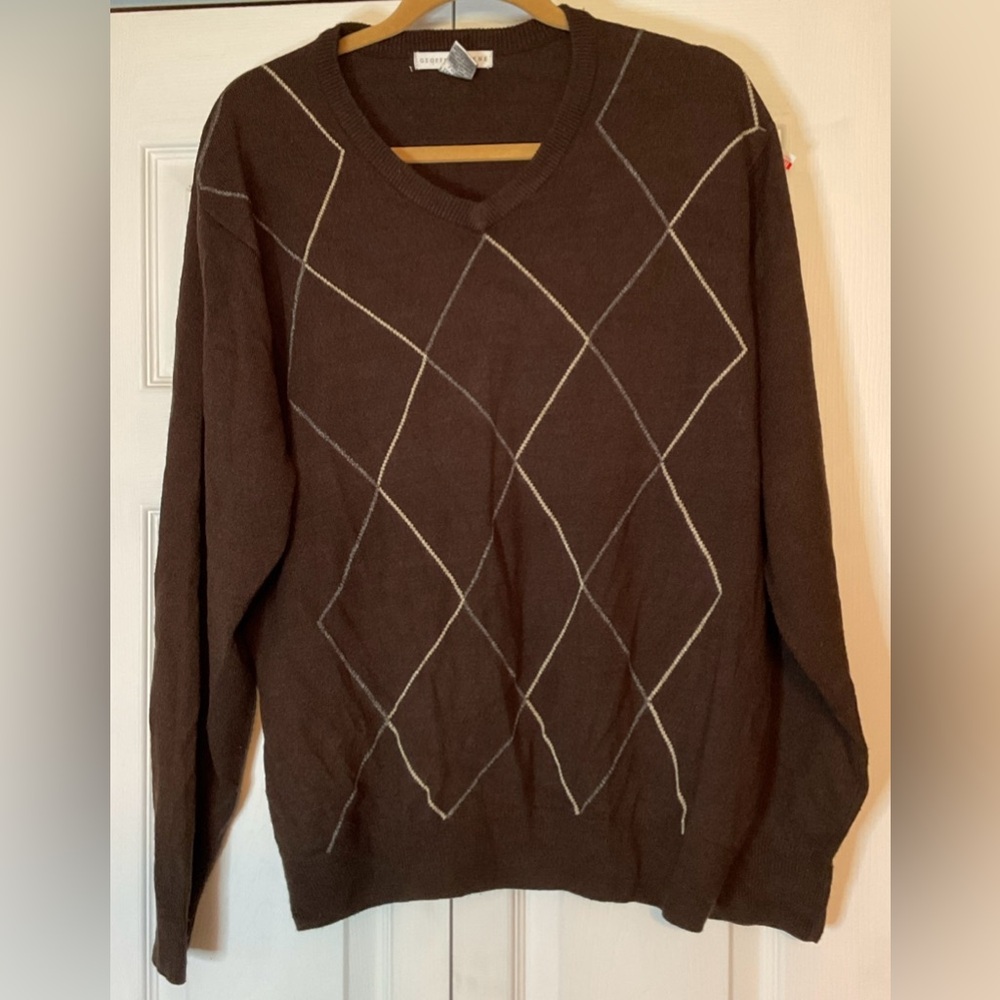 Vintage Men’s Geoffrey Beene‎ Brown Sweater XL